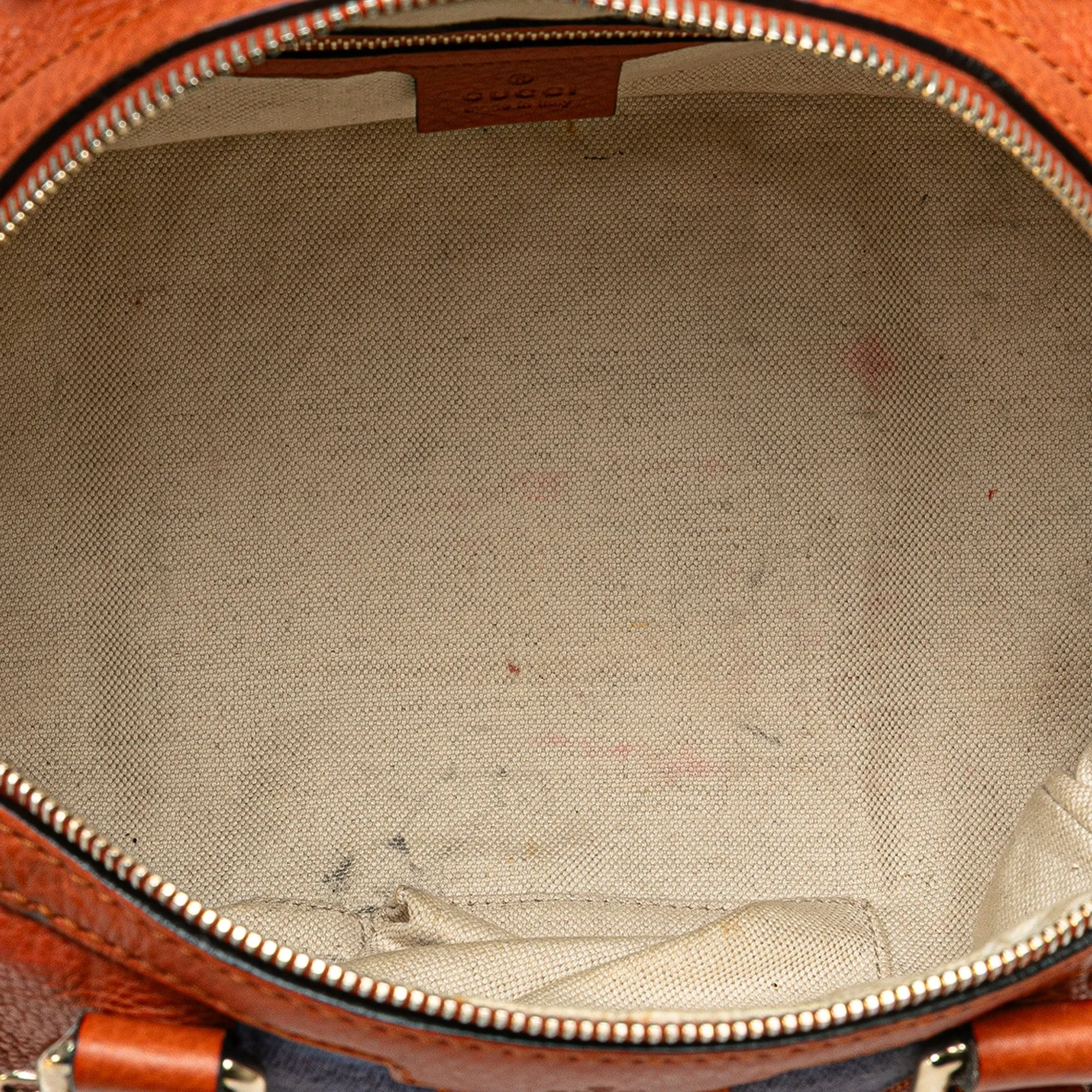 Small Leather Web Joy Boston Bag