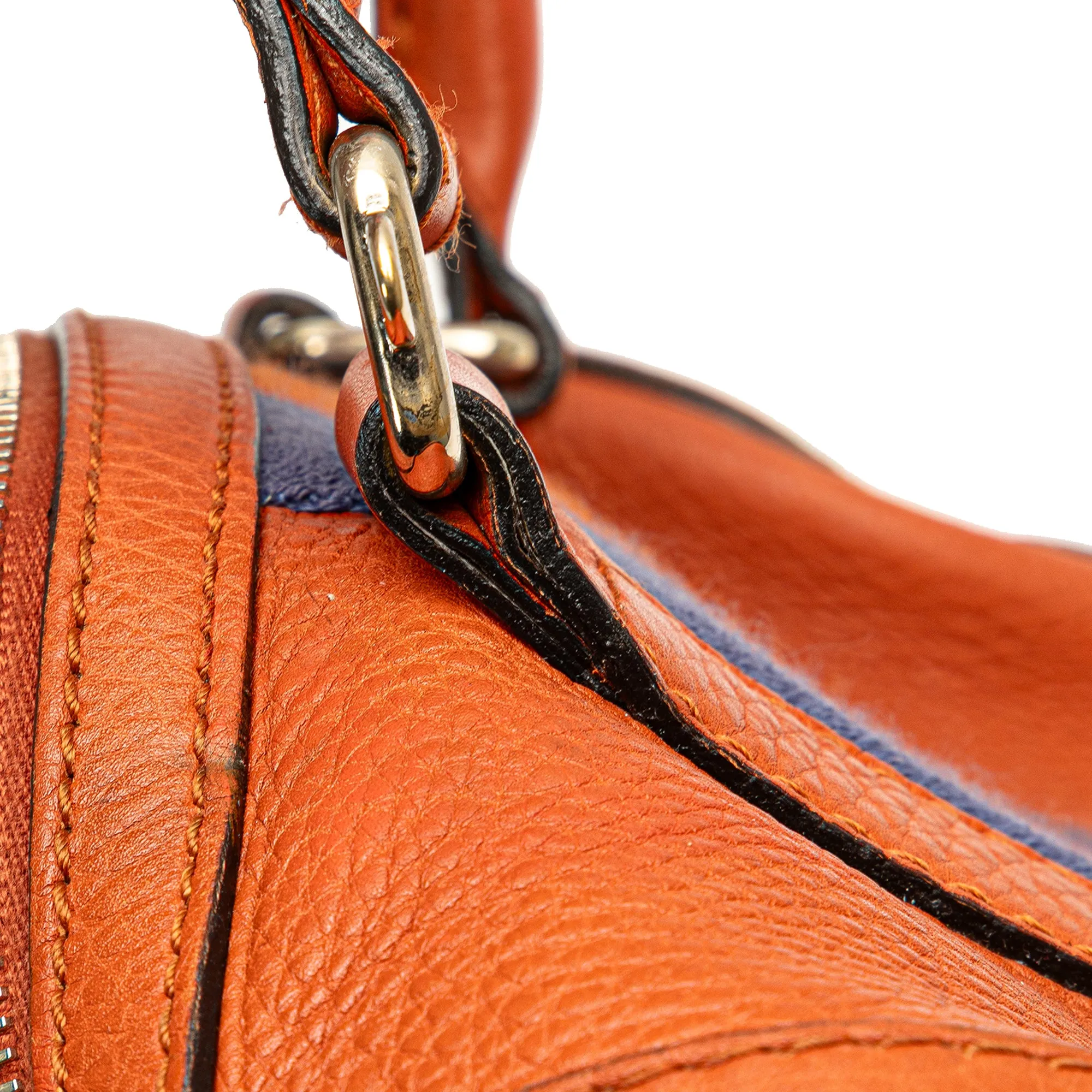Small Leather Web Joy Boston Bag
