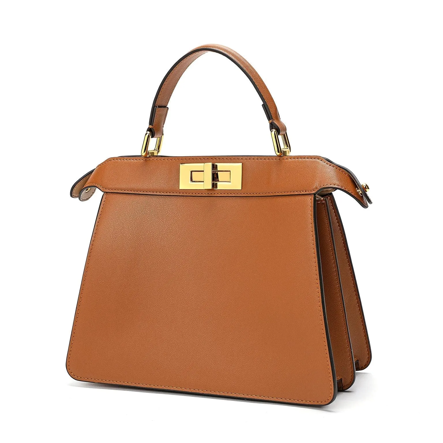 Smooth Nappa Leather Satchel/ Shoulder Bag