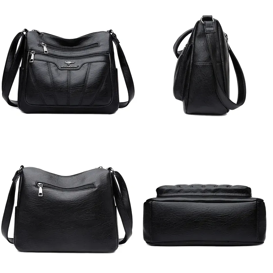 Soft Leather Women Crossbody Tote Bag