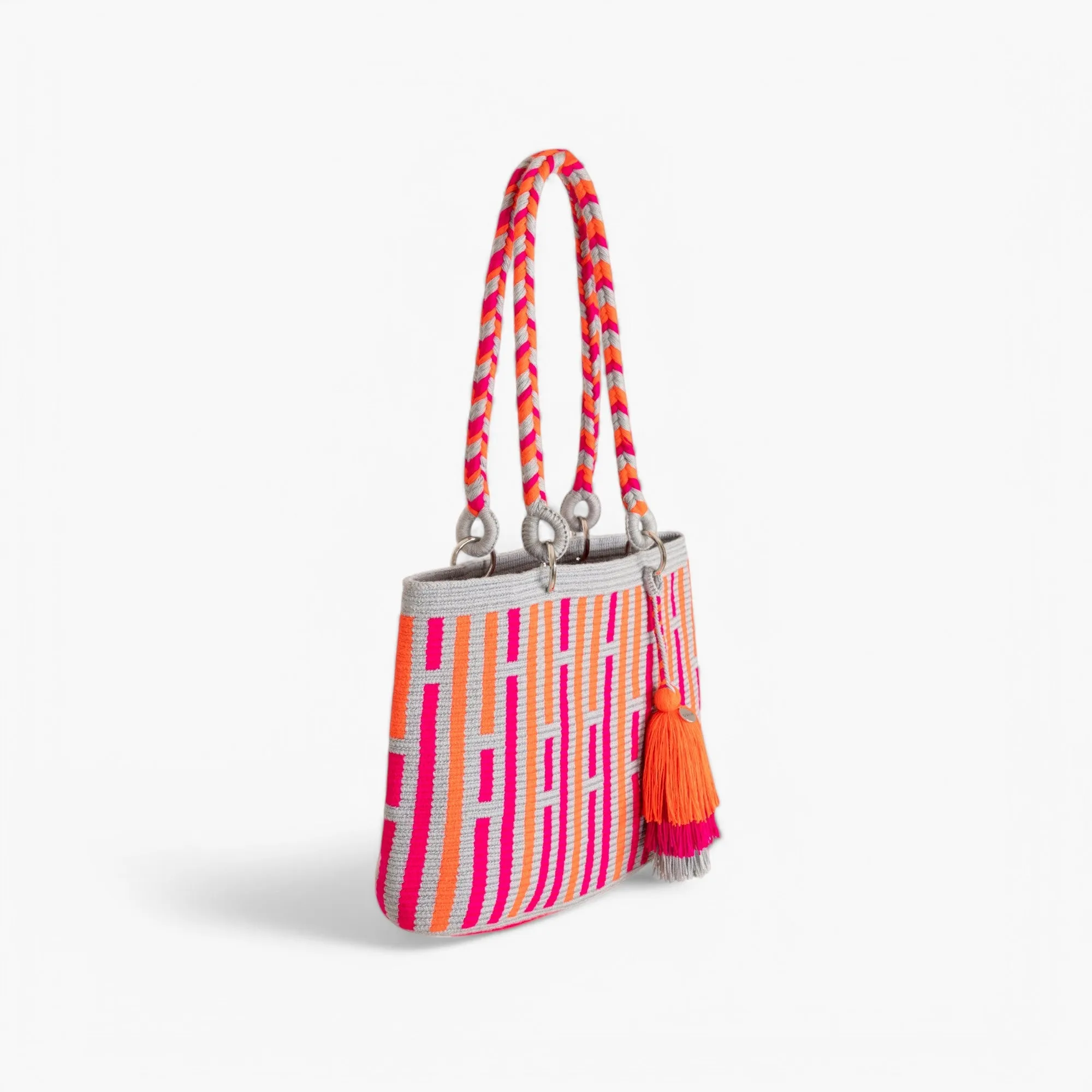 Striped oval shoulder bag | Sterling
