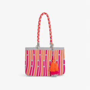 Striped oval shoulder bag | Sterling