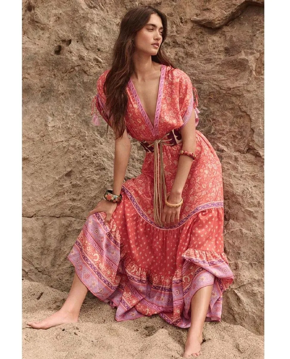 Sunshine Bandit Tie Gown Cayenne