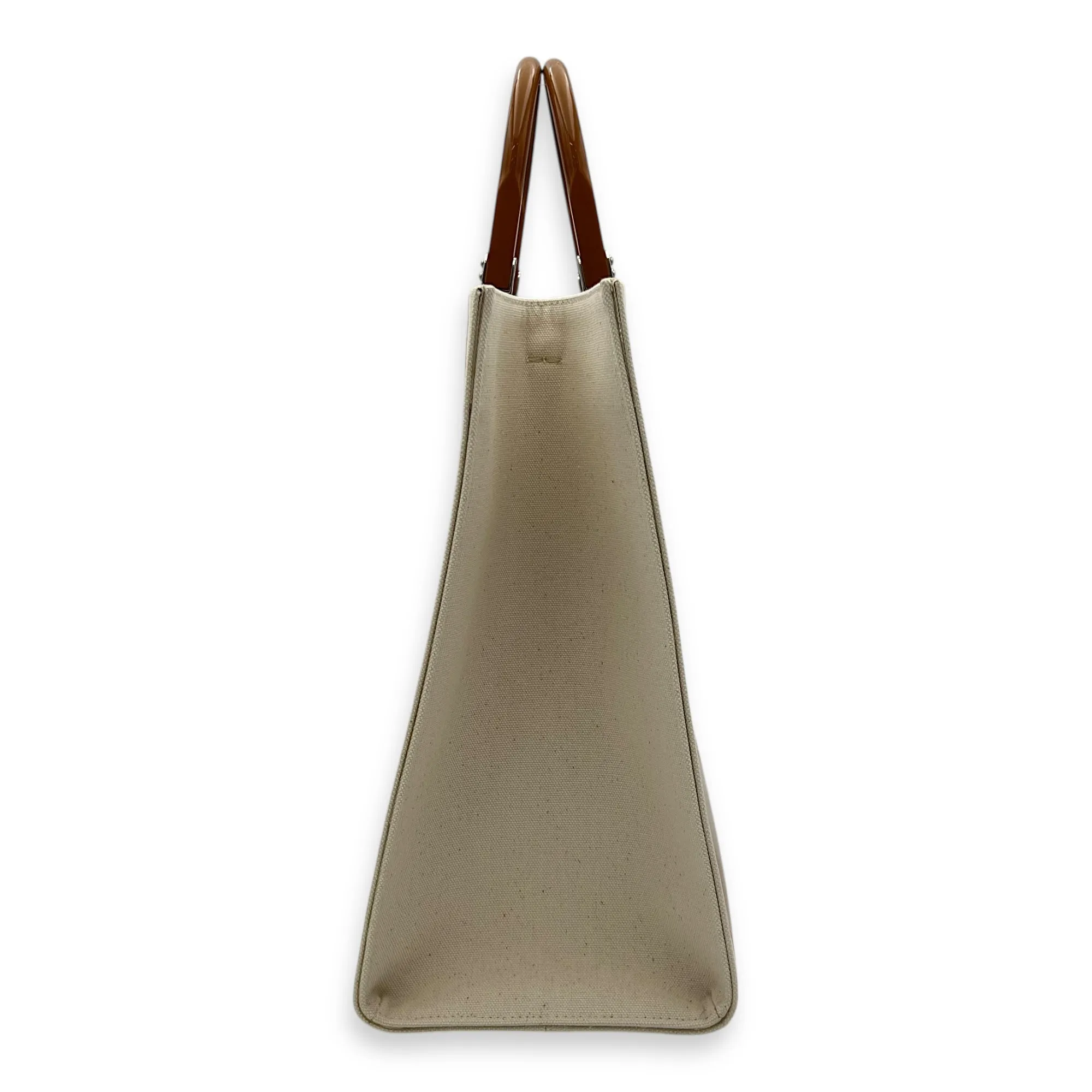 Sunshine Tote Bag Brown in Canvas, Silver hardware
