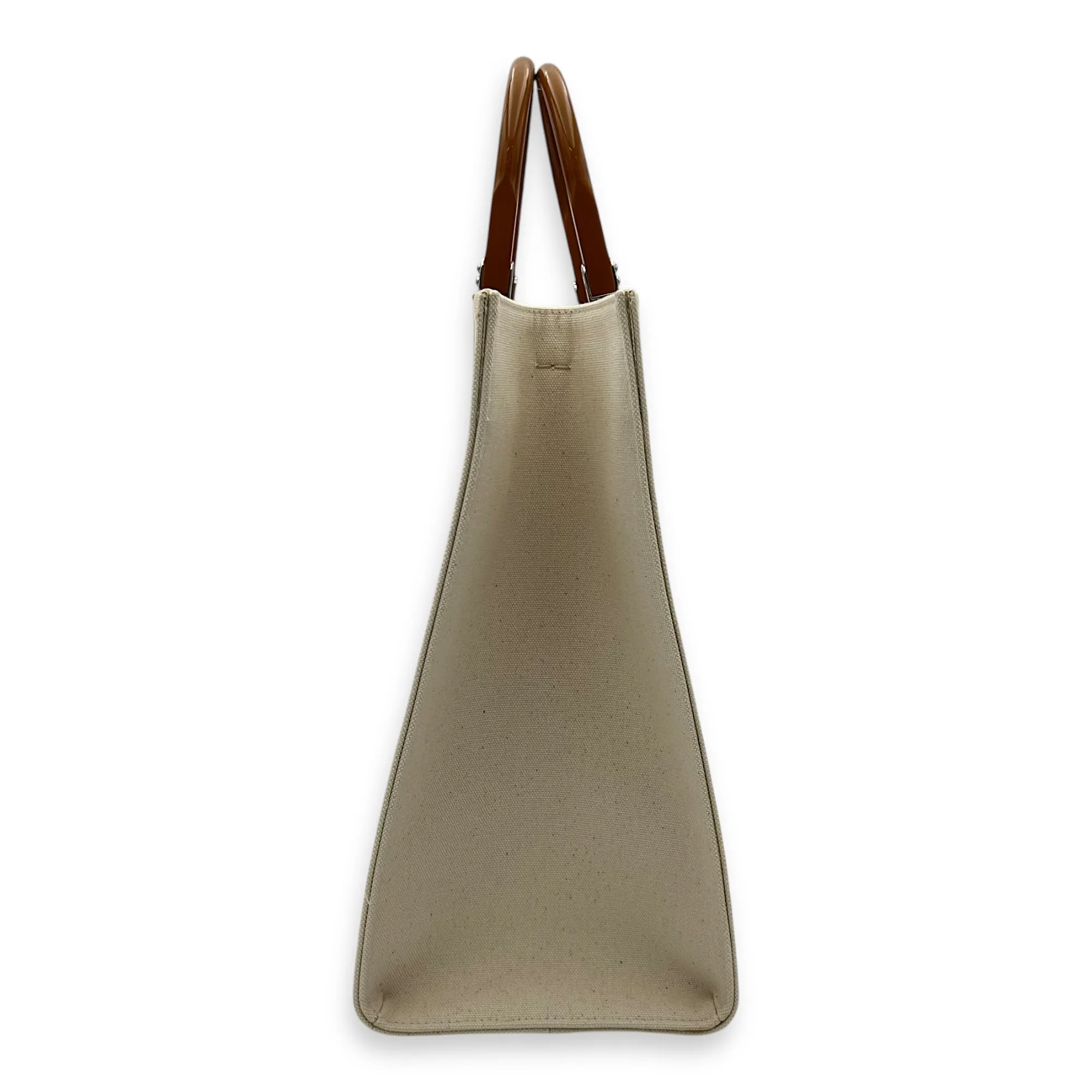 Sunshine Tote Bag Brown in Canvas, Silver hardware