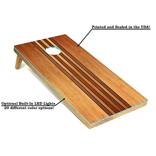 Tailgating Pros Cornhole Boards - 4'x2' Wooden Cornhole Game w/Carrying Case & Set of 8 Cornhole Bean Bags w/Tote