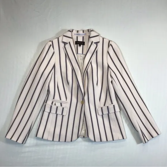 Talbots Aberdeen Womens Knit Blazer Size 6 Textured Ponte Striped Jacket
