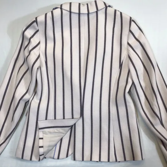 Talbots Aberdeen Womens Knit Blazer Size 6 Textured Ponte Striped Jacket