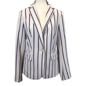 Talbots Aberdeen Womens Knit Blazer Size 6 Textured Ponte Striped Jacket