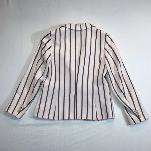 Talbots Aberdeen Womens Knit Blazer Size 6 Textured Ponte Striped Jacket