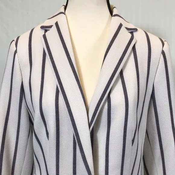 Talbots Aberdeen Womens Knit Blazer Size 6 Textured Ponte Striped Jacket