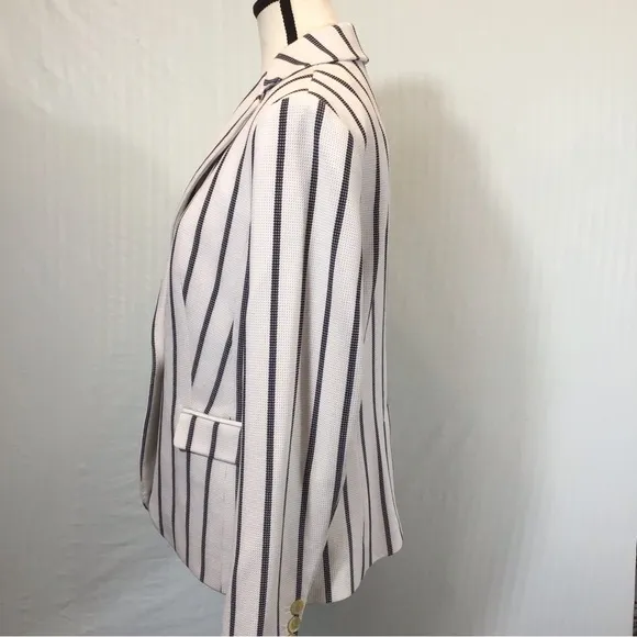 Talbots Aberdeen Womens Knit Blazer Size 6 Textured Ponte Striped Jacket