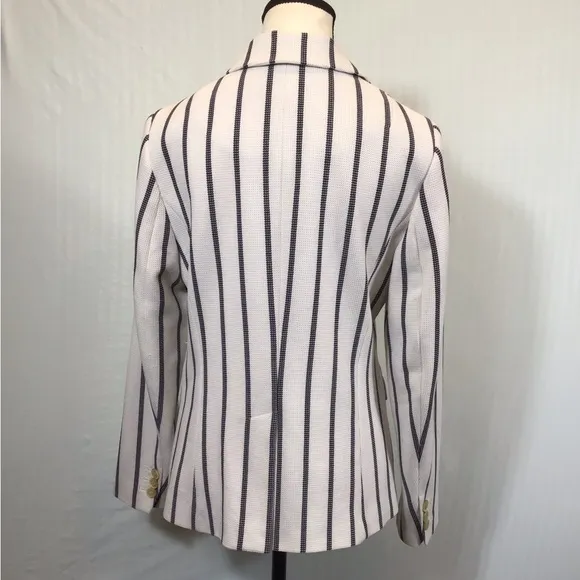 Talbots Aberdeen Womens Knit Blazer Size 6 Textured Ponte Striped Jacket