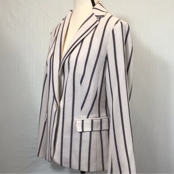 Talbots Aberdeen Womens Knit Blazer Size 6 Textured Ponte Striped Jacket