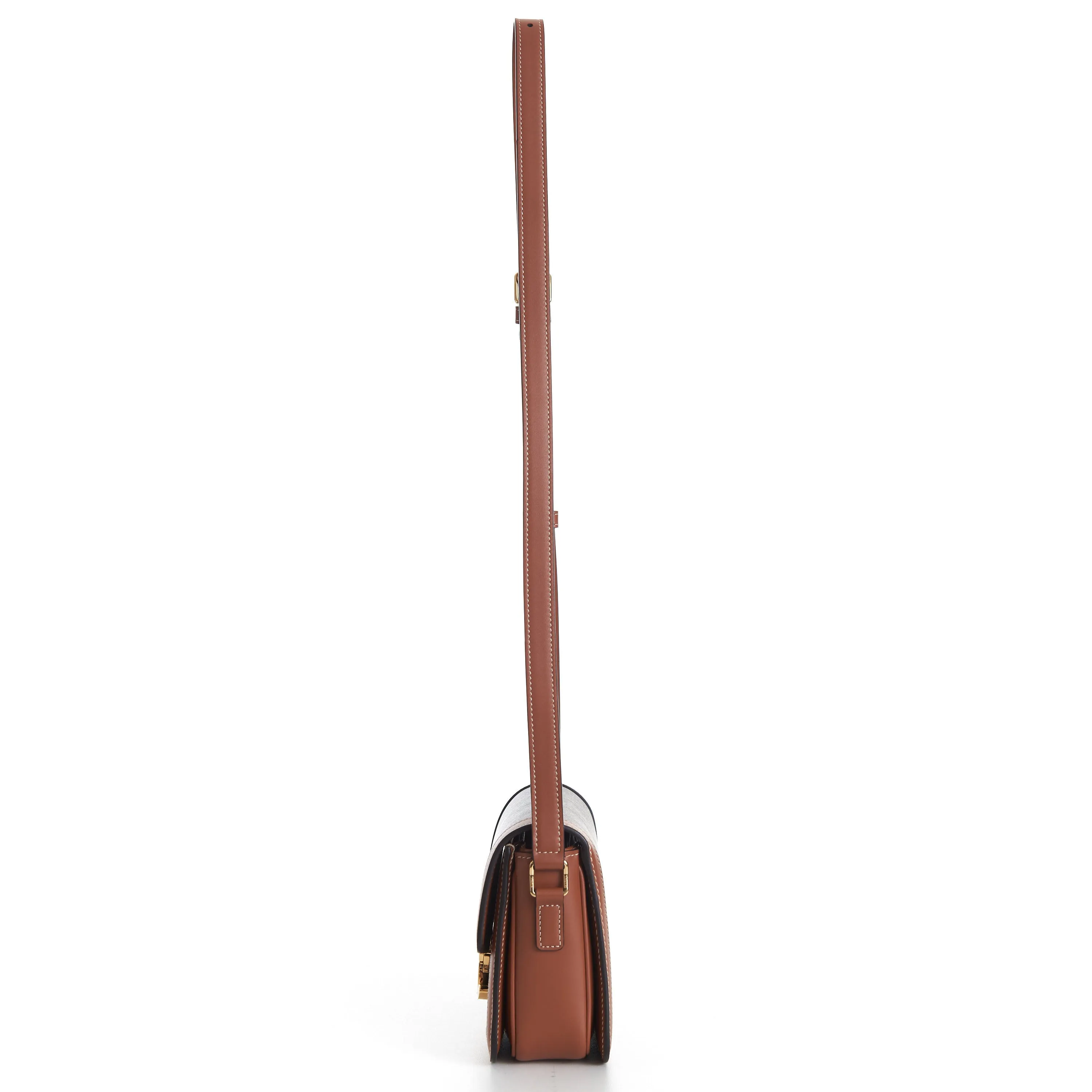 Teen Triomphe Bag In Brown Triomphe Canvas And Calfskin