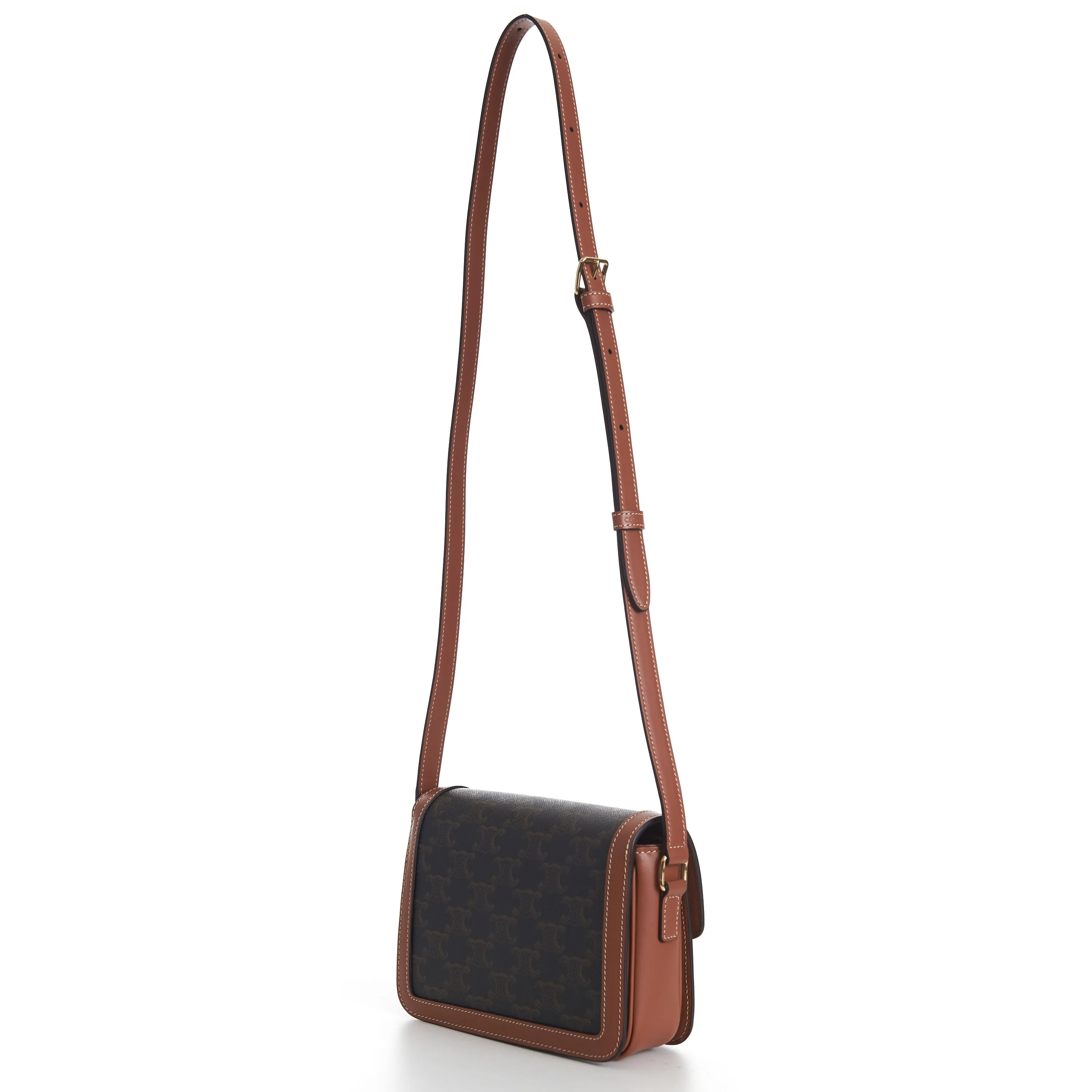 Teen Triomphe Bag In Brown Triomphe Canvas And Calfskin