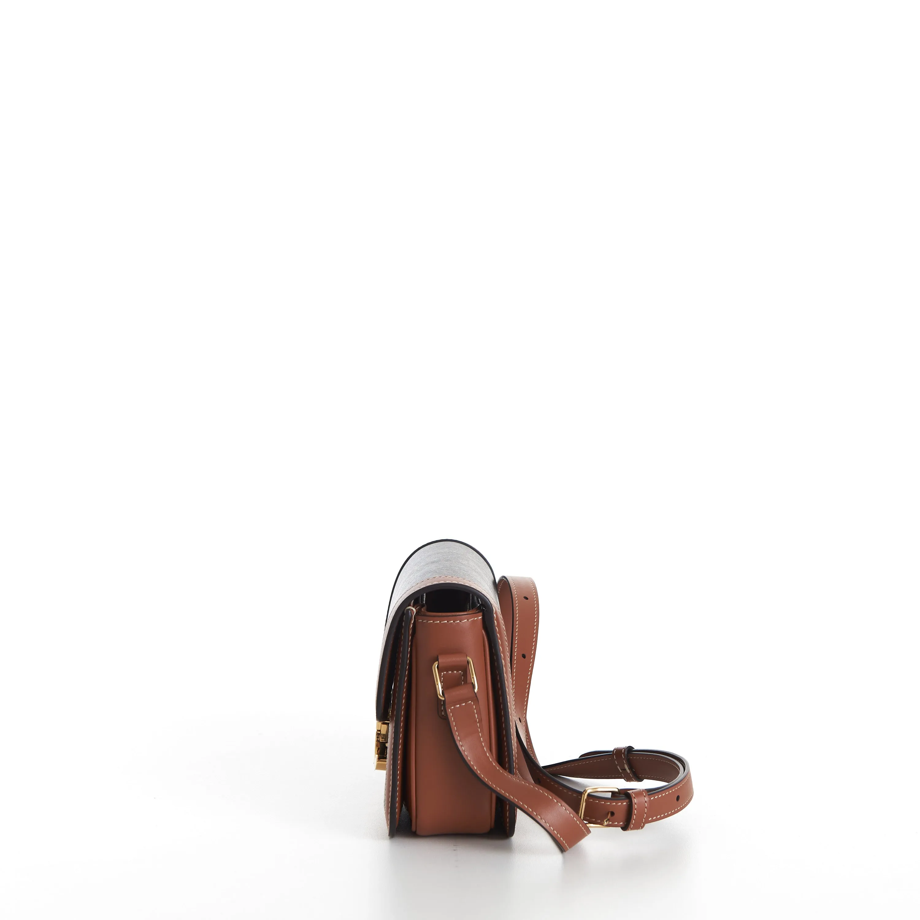 Teen Triomphe Bag In Brown Triomphe Canvas And Calfskin
