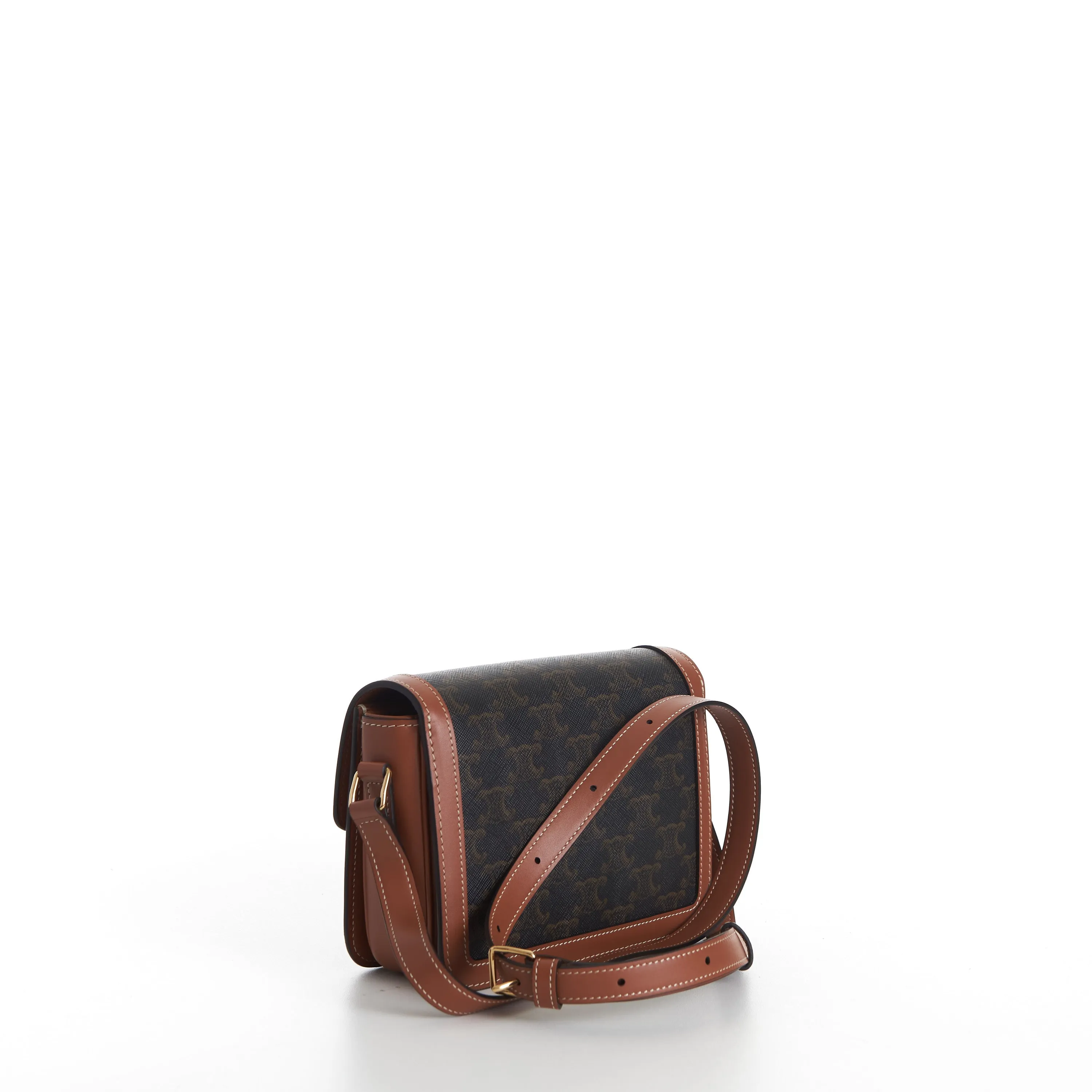 Teen Triomphe Bag In Brown Triomphe Canvas And Calfskin