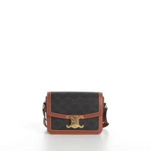 Teen Triomphe Bag In Brown Triomphe Canvas And Calfskin