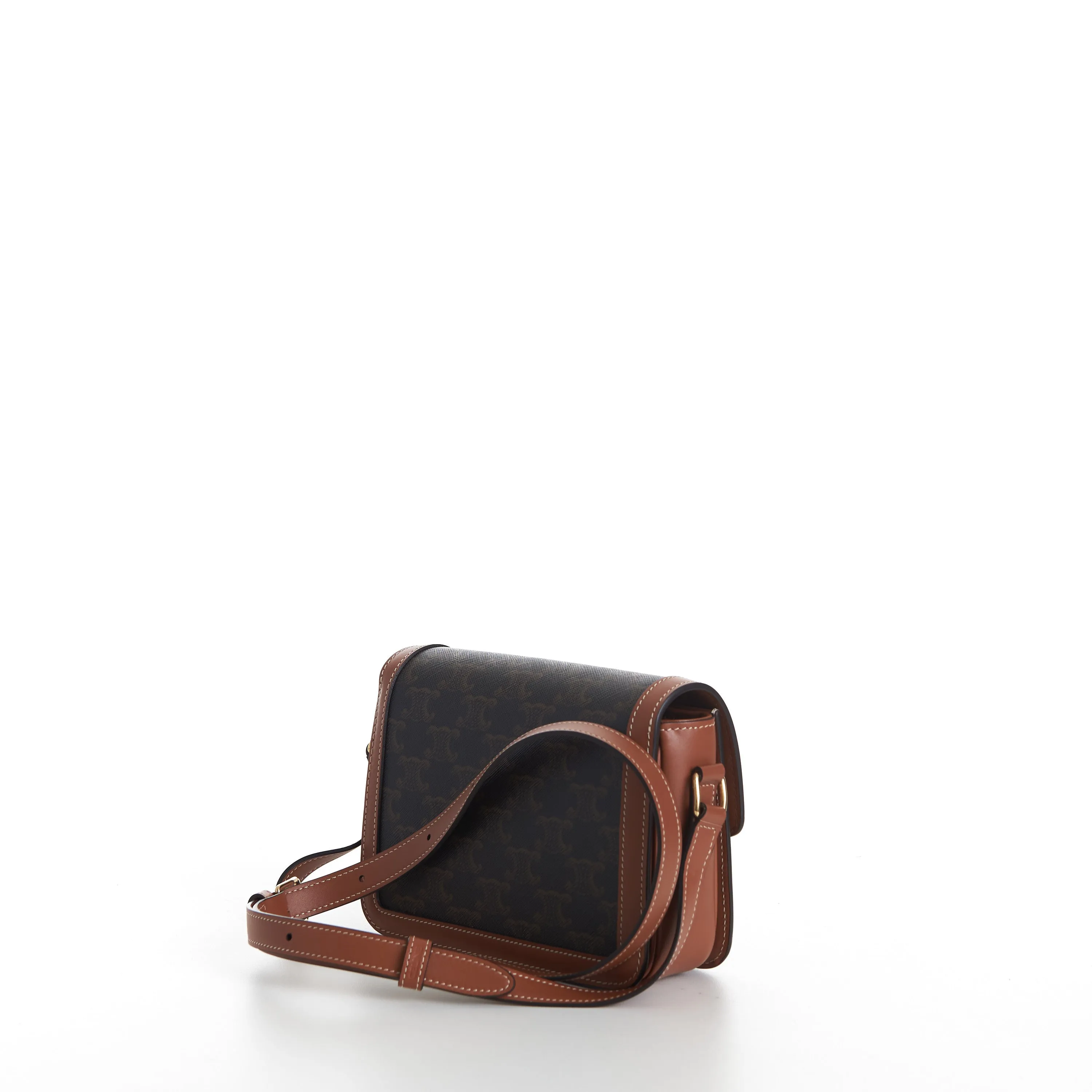 Teen Triomphe Bag In Brown Triomphe Canvas And Calfskin