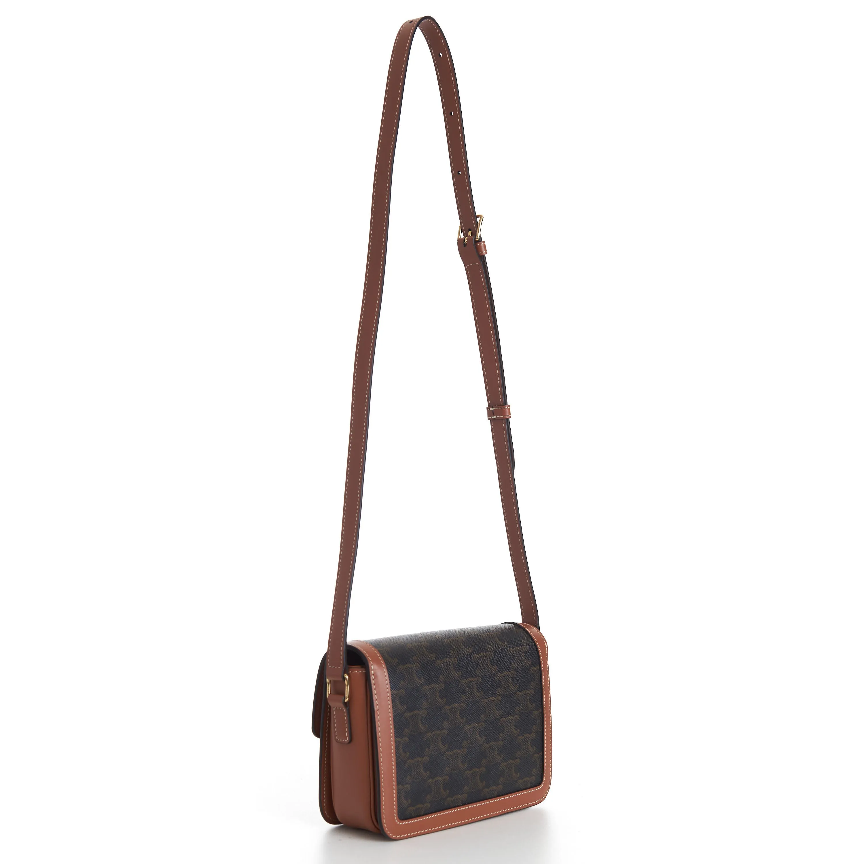 Teen Triomphe Bag In Brown Triomphe Canvas And Calfskin
