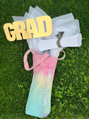 Tie-Dye Wine Tote - Congratulations