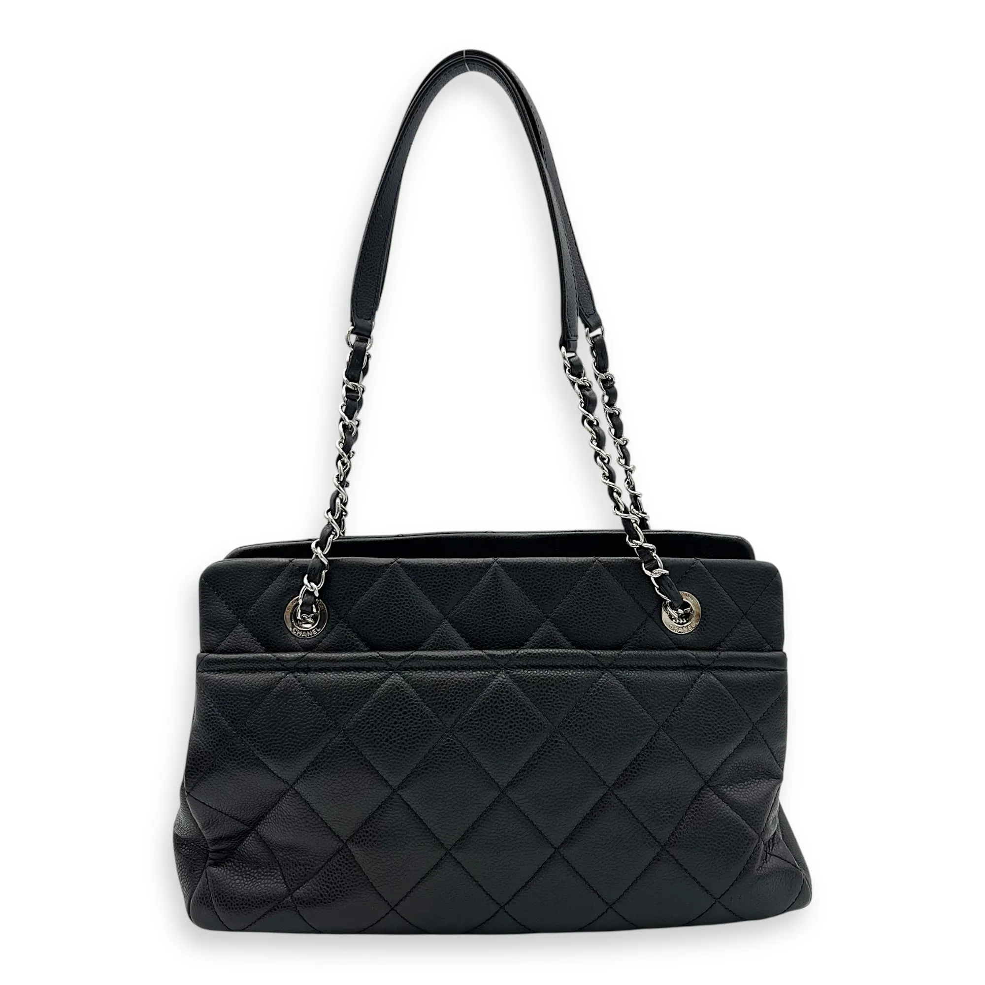 Timeless CC Black Tote Bag in Caviar Leather, Gold hardware