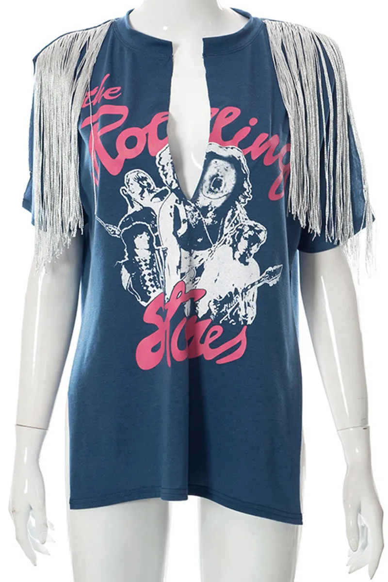 TN0102 Tassels Split Long Shirt
