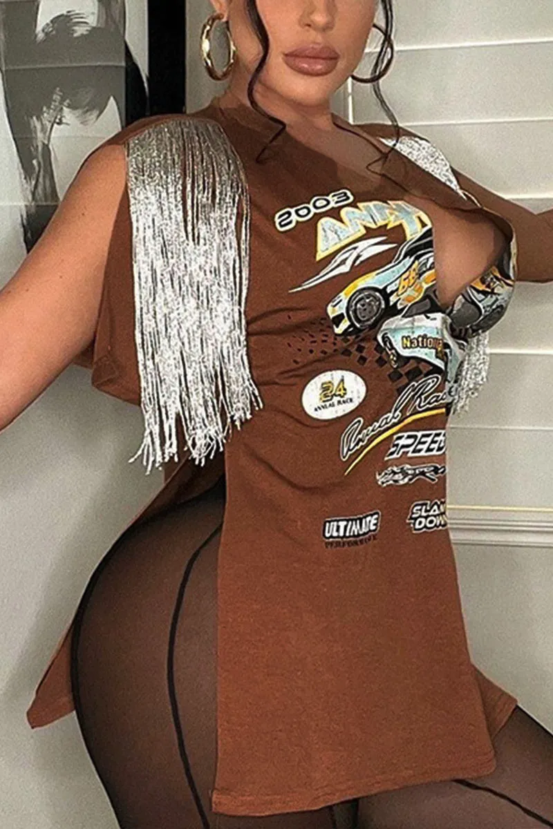 TN0102 Tassels Split Long Shirt
