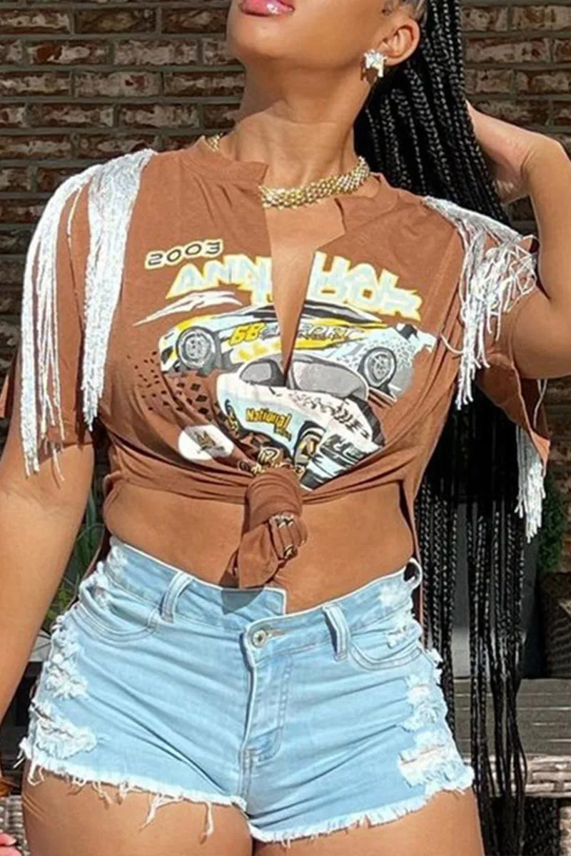 TN0102 Tassels Split Long Shirt