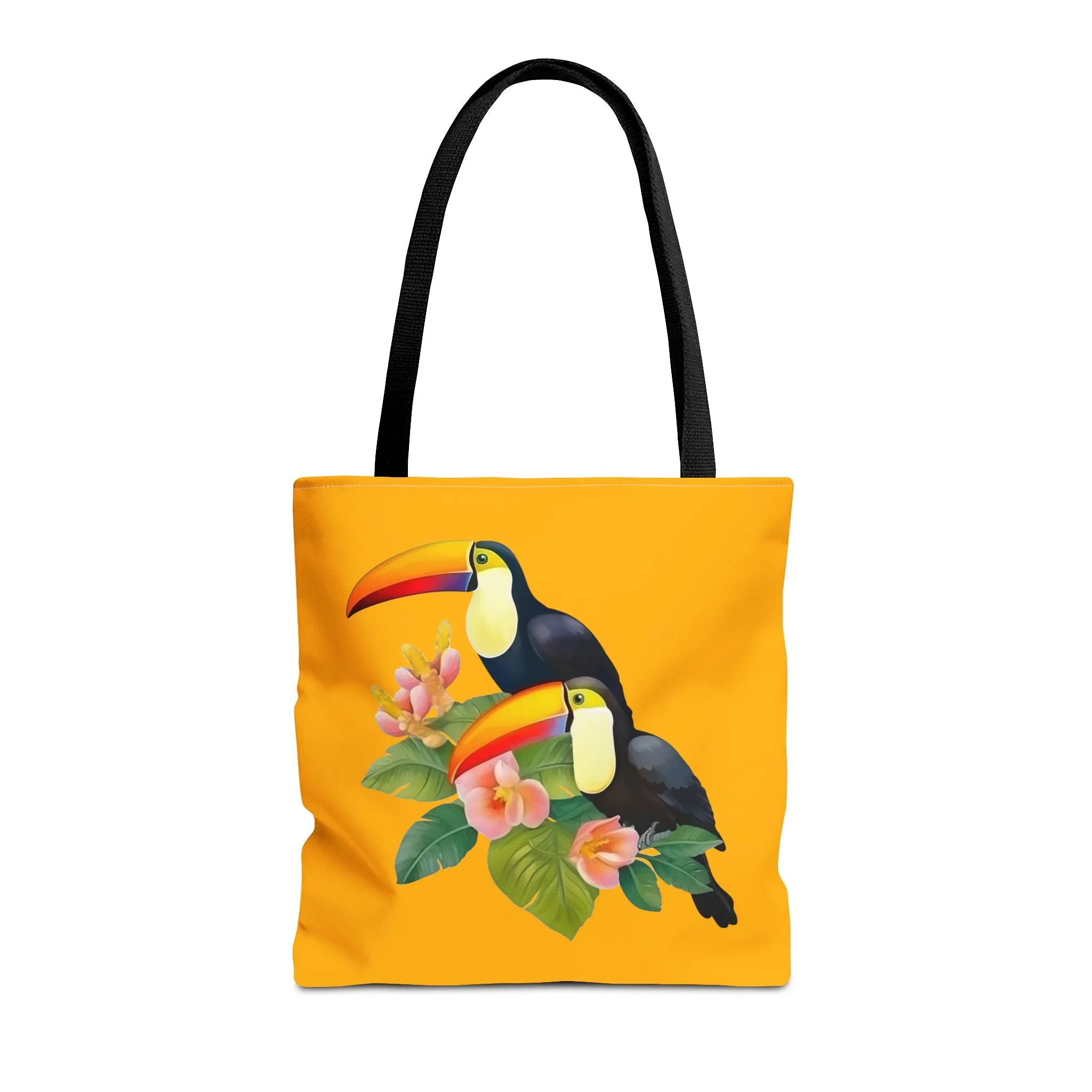 Toucan Go Anywhere! Gold Tote Bag - Take the Tropics with You, Anywhere You Go! Available in 3 sizes.