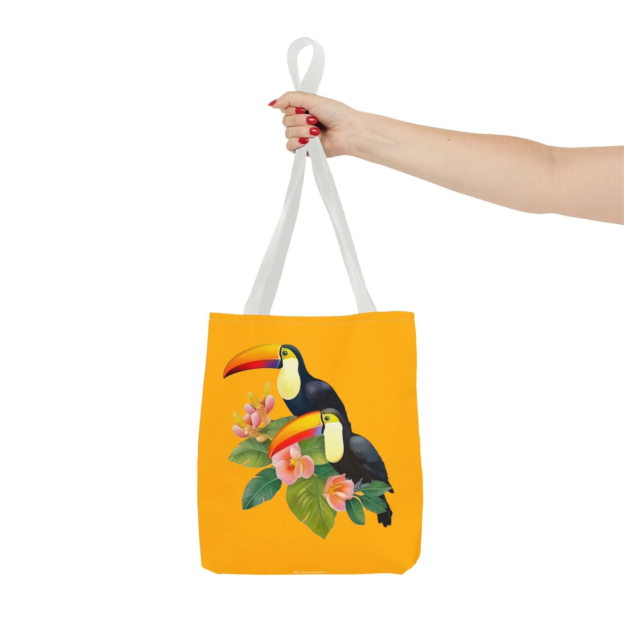 Toucan Go Anywhere! Gold Tote Bag - Take the Tropics with You, Anywhere You Go! Available in 3 sizes.