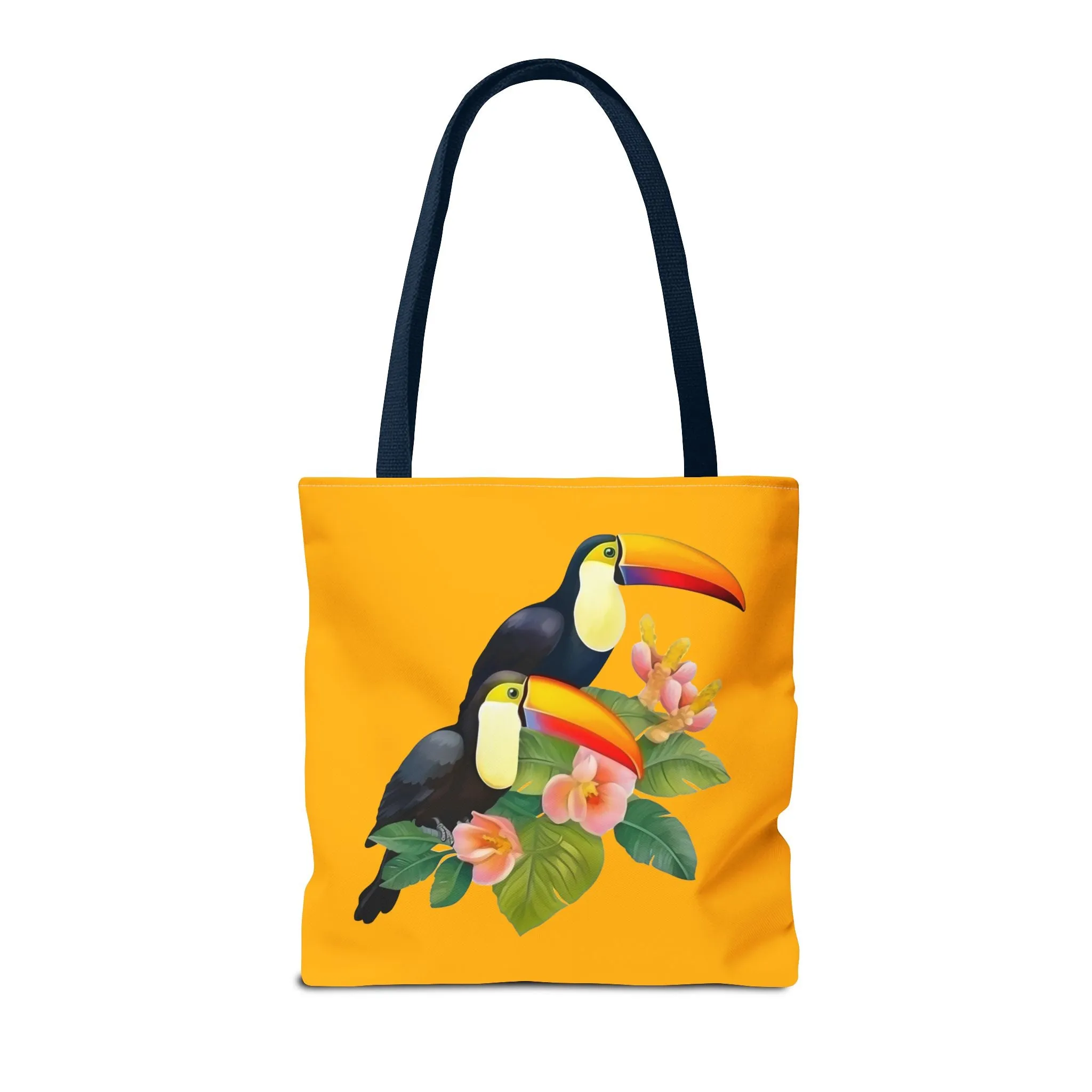 Toucan Go Anywhere! Gold Tote Bag - Take the Tropics with You, Anywhere You Go! Available in 3 sizes.