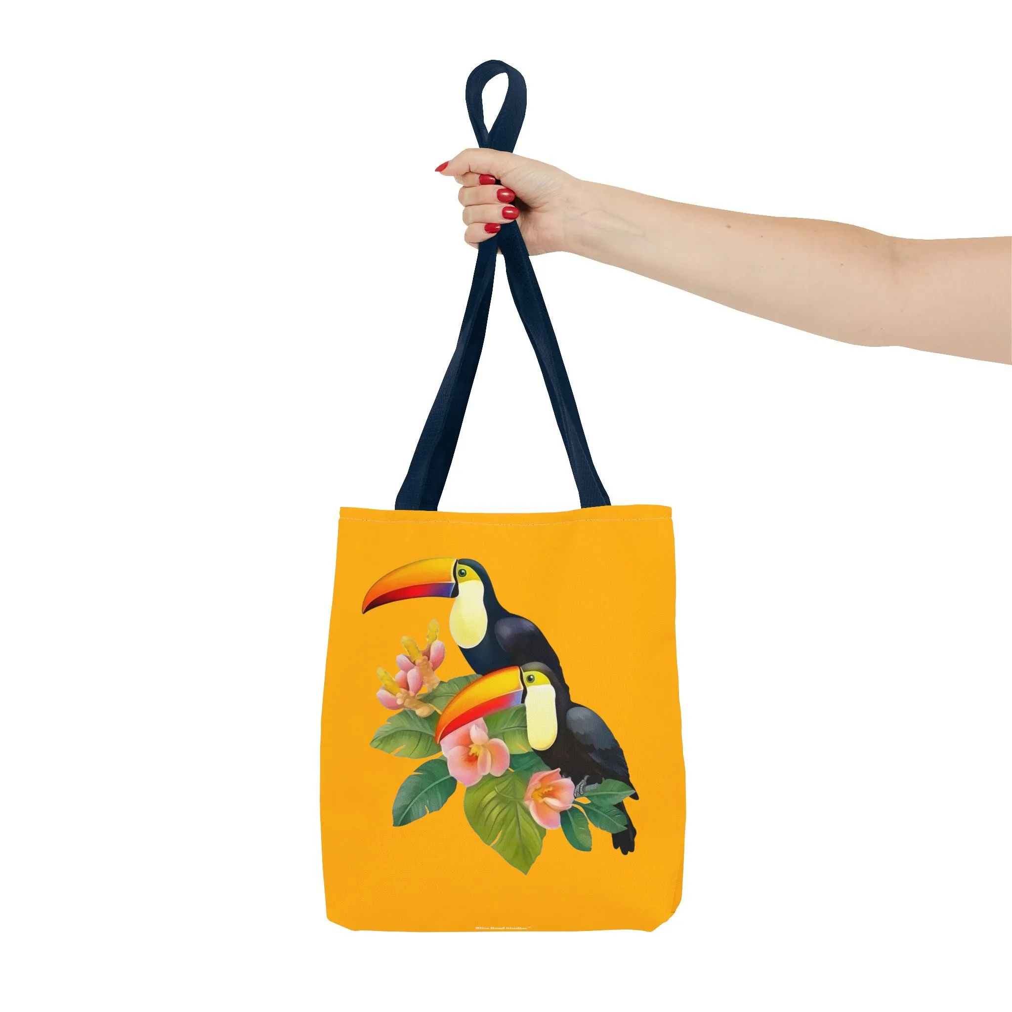 Toucan Go Anywhere! Gold Tote Bag - Take the Tropics with You, Anywhere You Go! Available in 3 sizes.