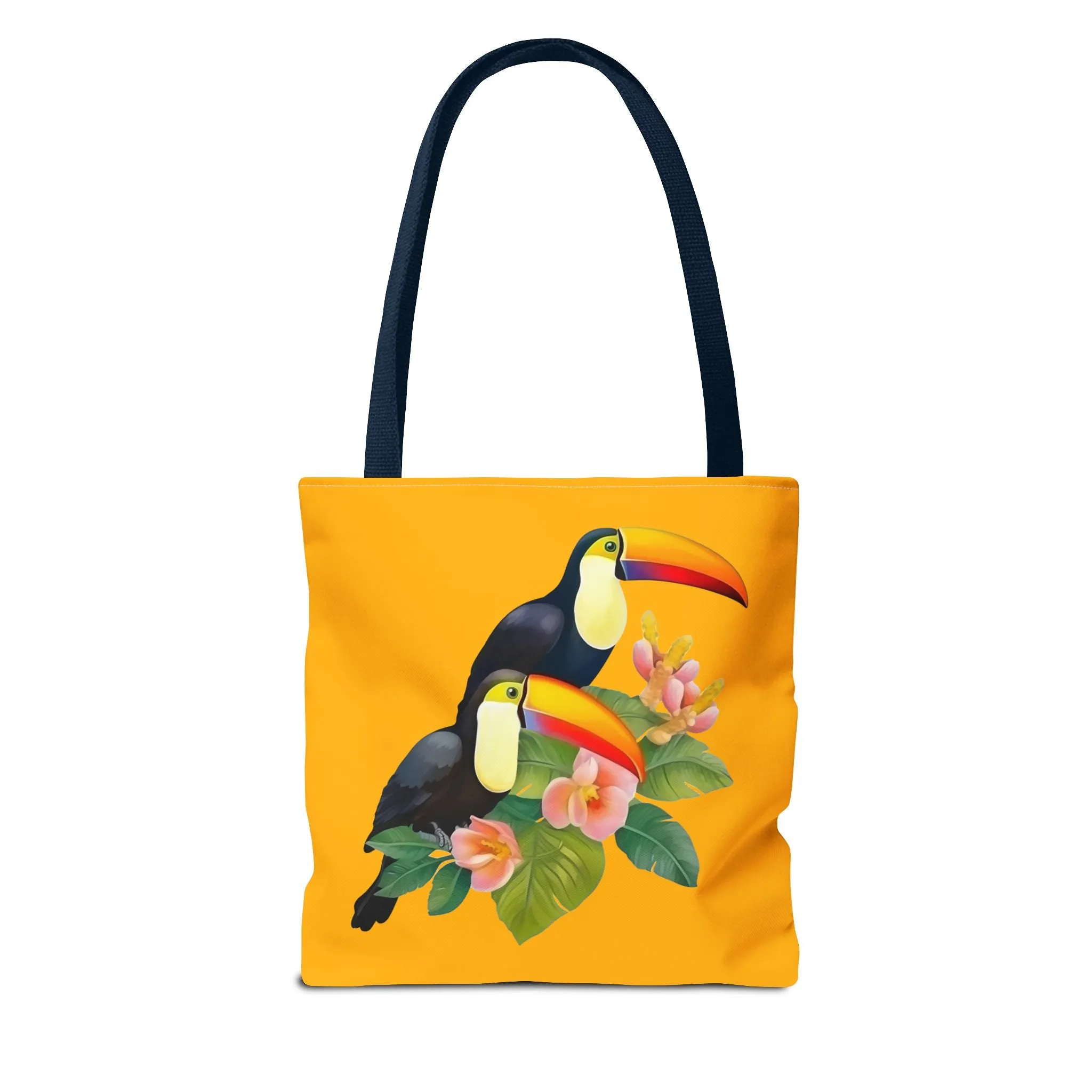 Toucan Go Anywhere! Gold Tote Bag - Take the Tropics with You, Anywhere You Go! Available in 3 sizes.