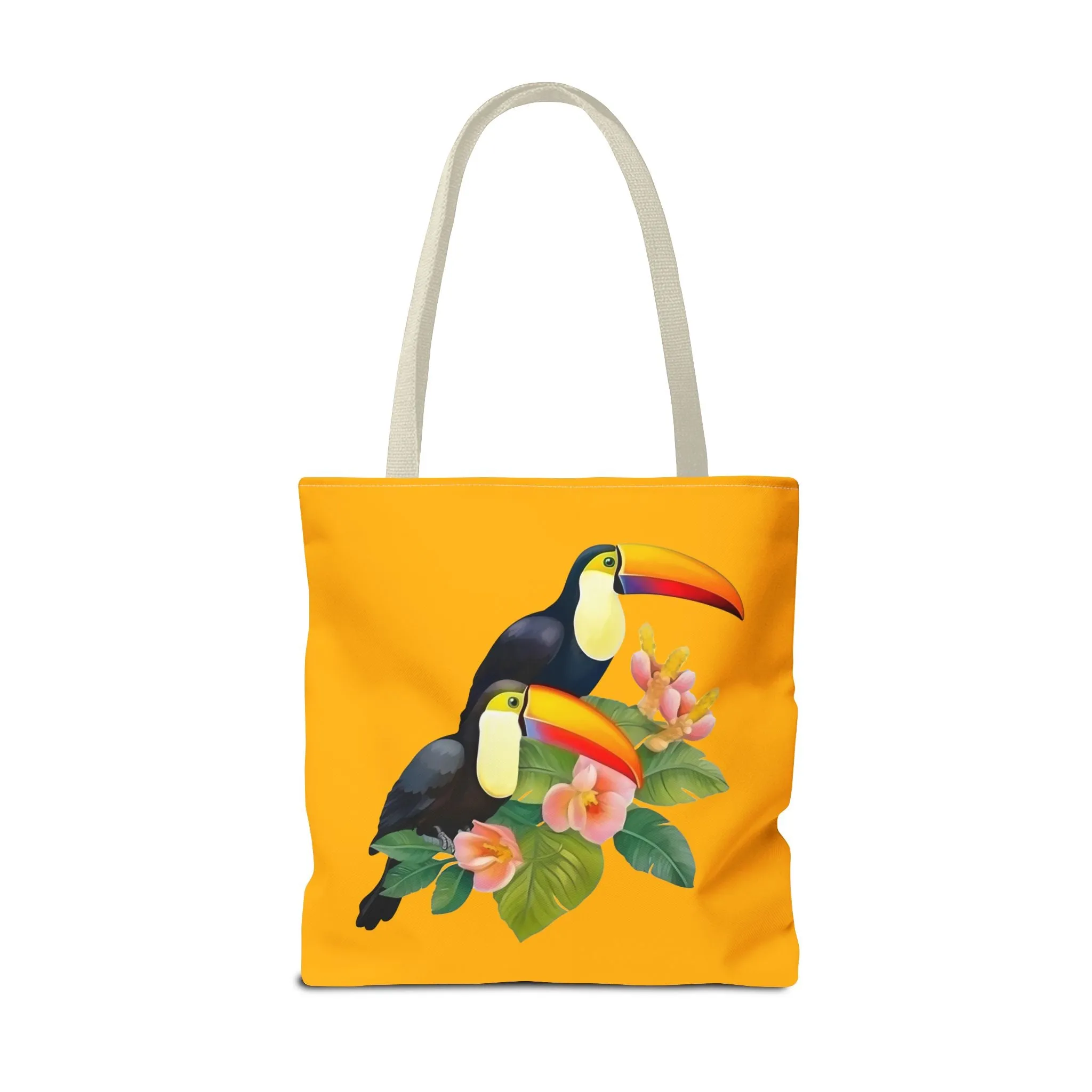 Toucan Go Anywhere! Gold Tote Bag - Take the Tropics with You, Anywhere You Go! Available in 3 sizes.