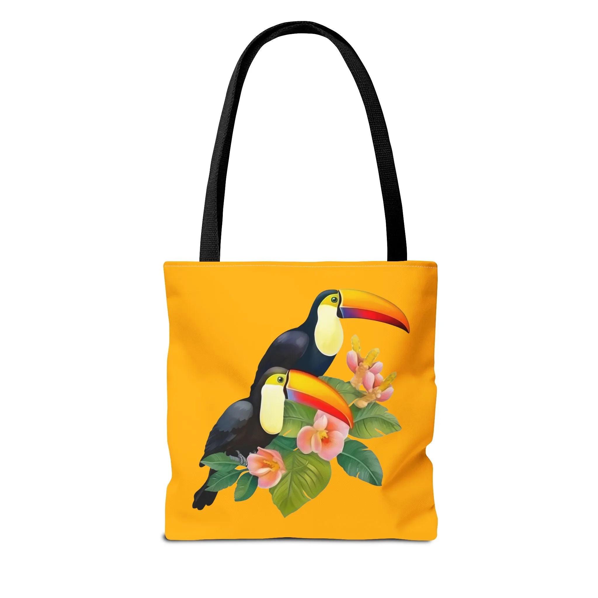 Toucan Go Anywhere! Gold Tote Bag - Take the Tropics with You, Anywhere You Go! Available in 3 sizes.