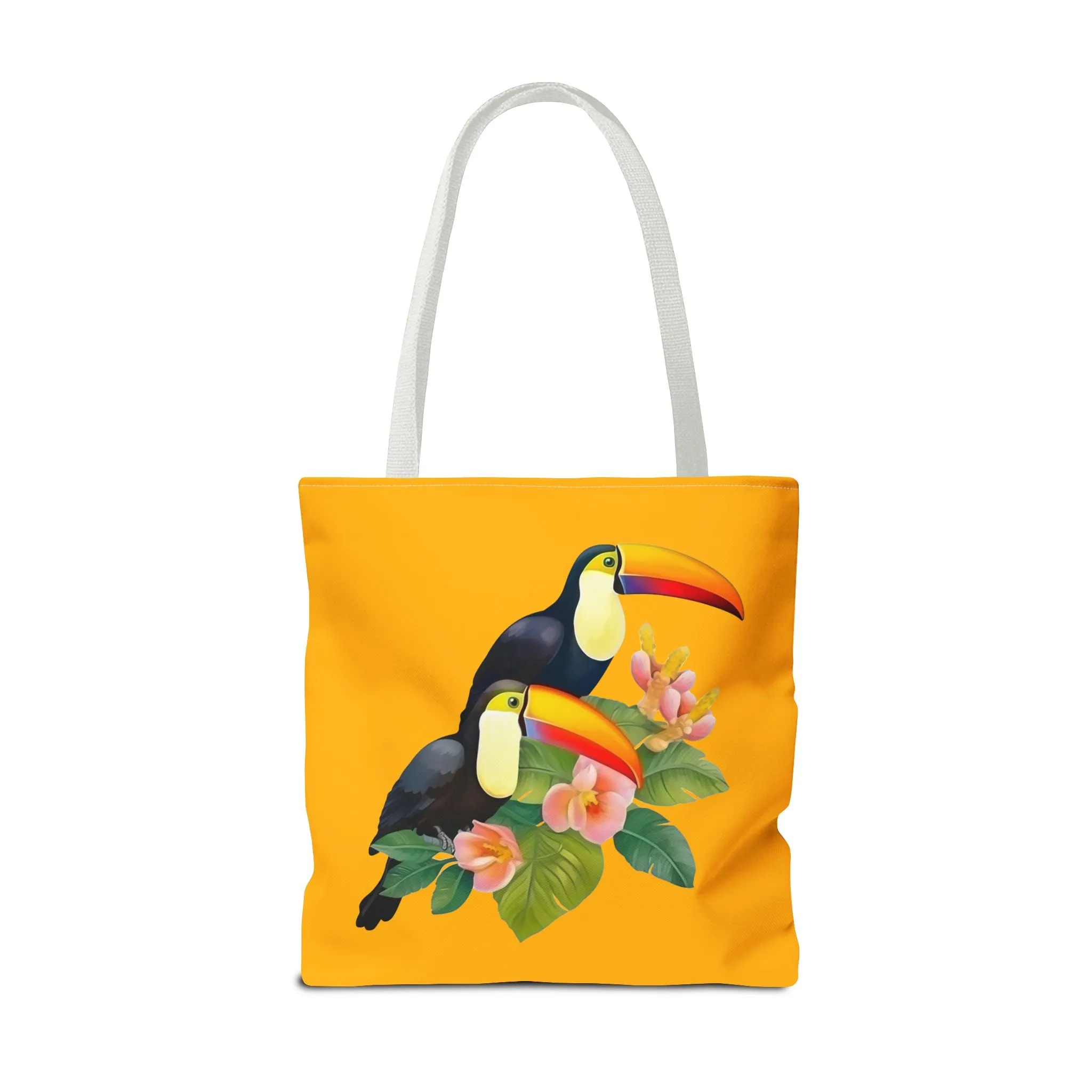 Toucan Go Anywhere! Gold Tote Bag - Take the Tropics with You, Anywhere You Go! Available in 3 sizes.