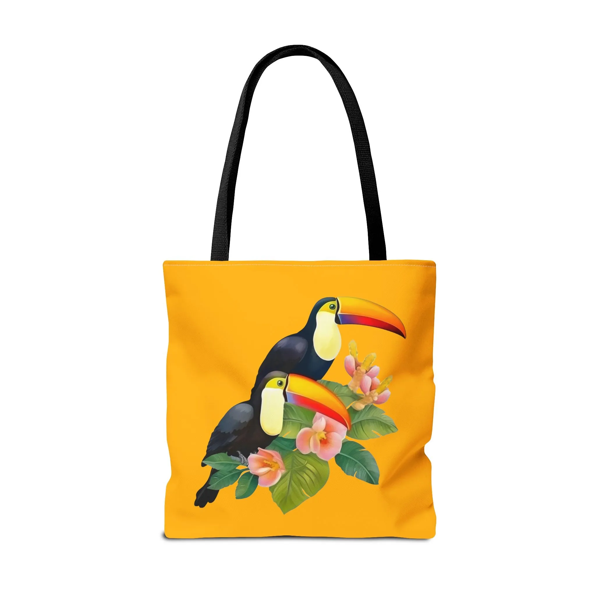 Toucan Go Anywhere! Gold Tote Bag - Take the Tropics with You, Anywhere You Go! Available in 3 sizes.