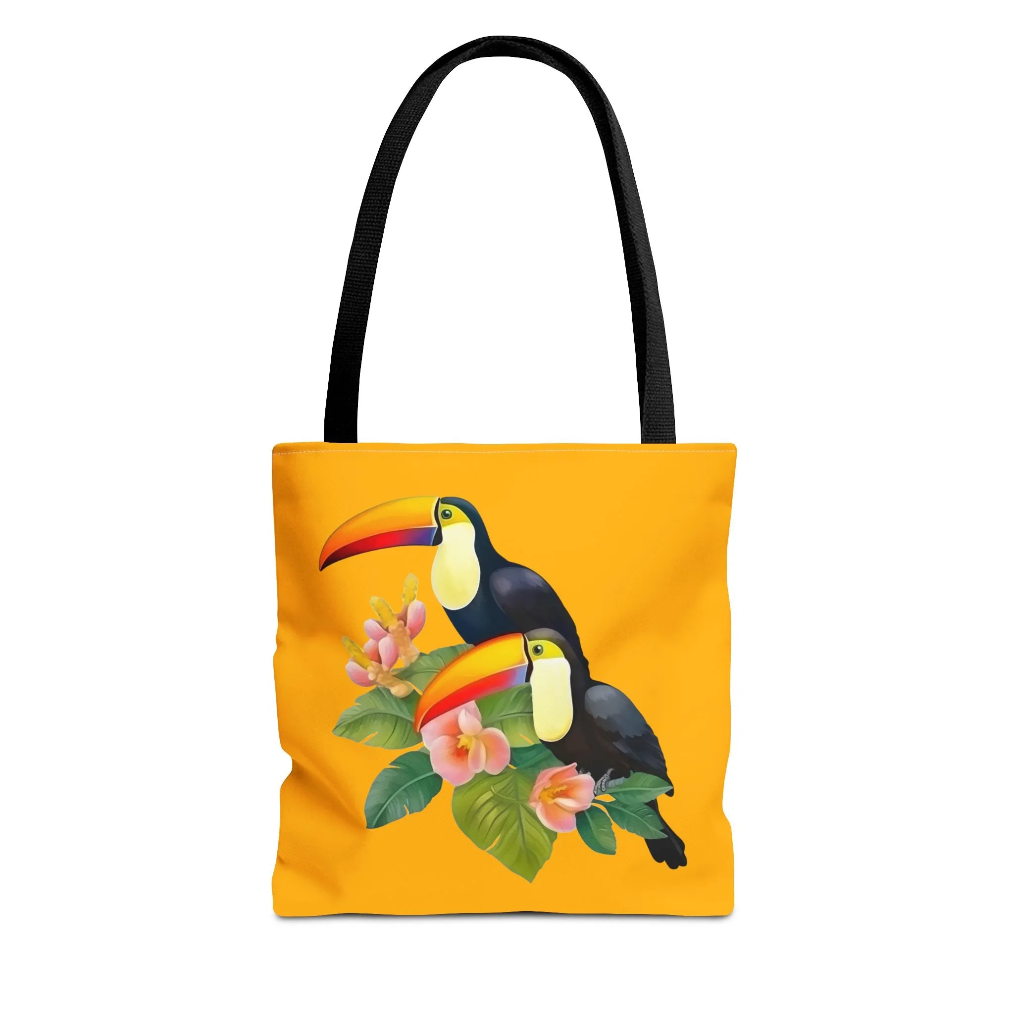 Toucan Go Anywhere! Gold Tote Bag - Take the Tropics with You, Anywhere You Go! Available in 3 sizes.