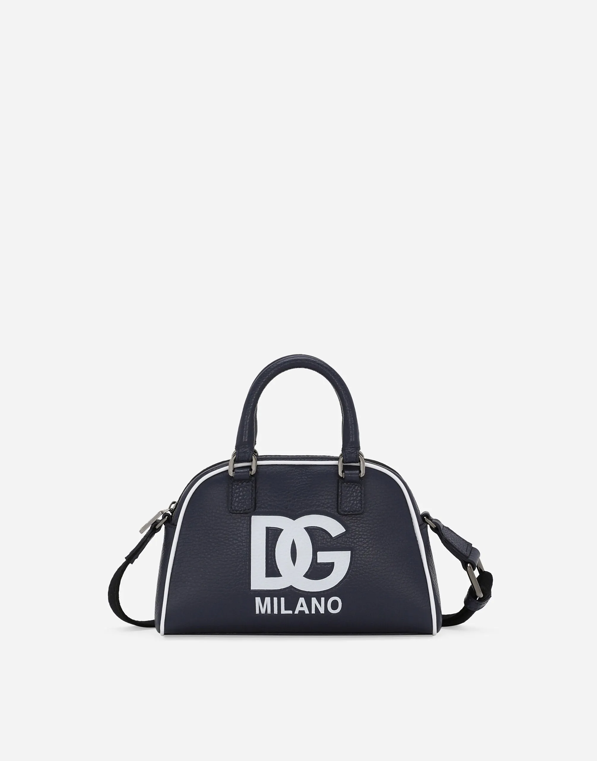 Tumbled Calfskin Bowling Bag With DG Logo
