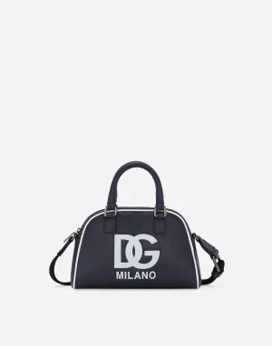 Tumbled Calfskin Bowling Bag With DG Logo