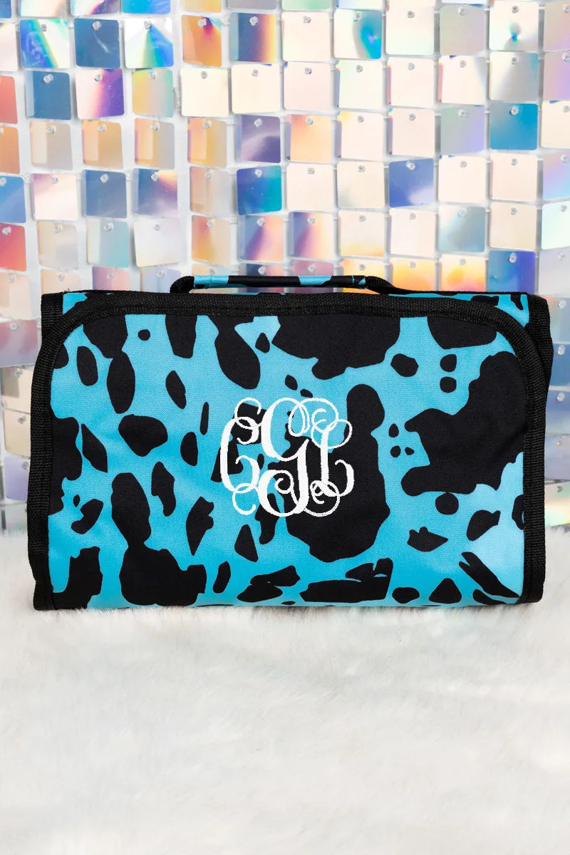 Turquoise Milkin' It Roll Up Cosmetic Bag