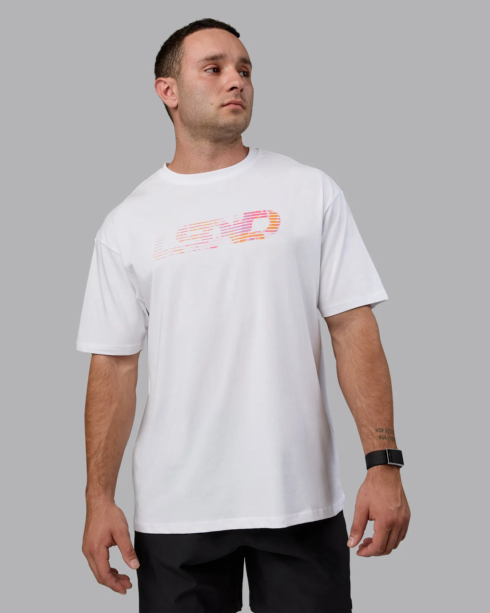 Unisex Motion FLXCotton Tee Oversize - White-React Print