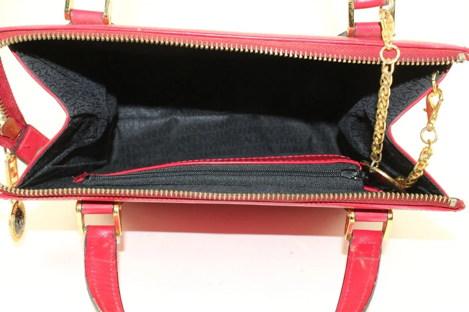 Versace Red Leather Charm Tote 5VER1214K