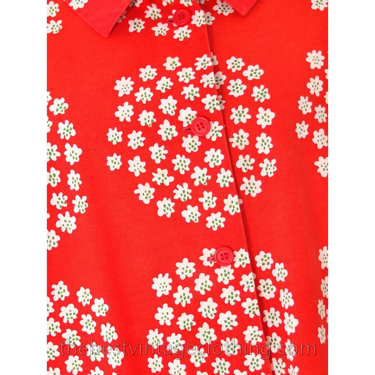 Vintage 1960s RARE Marimekko Puketti Dress Orange Print Original not Made  S M