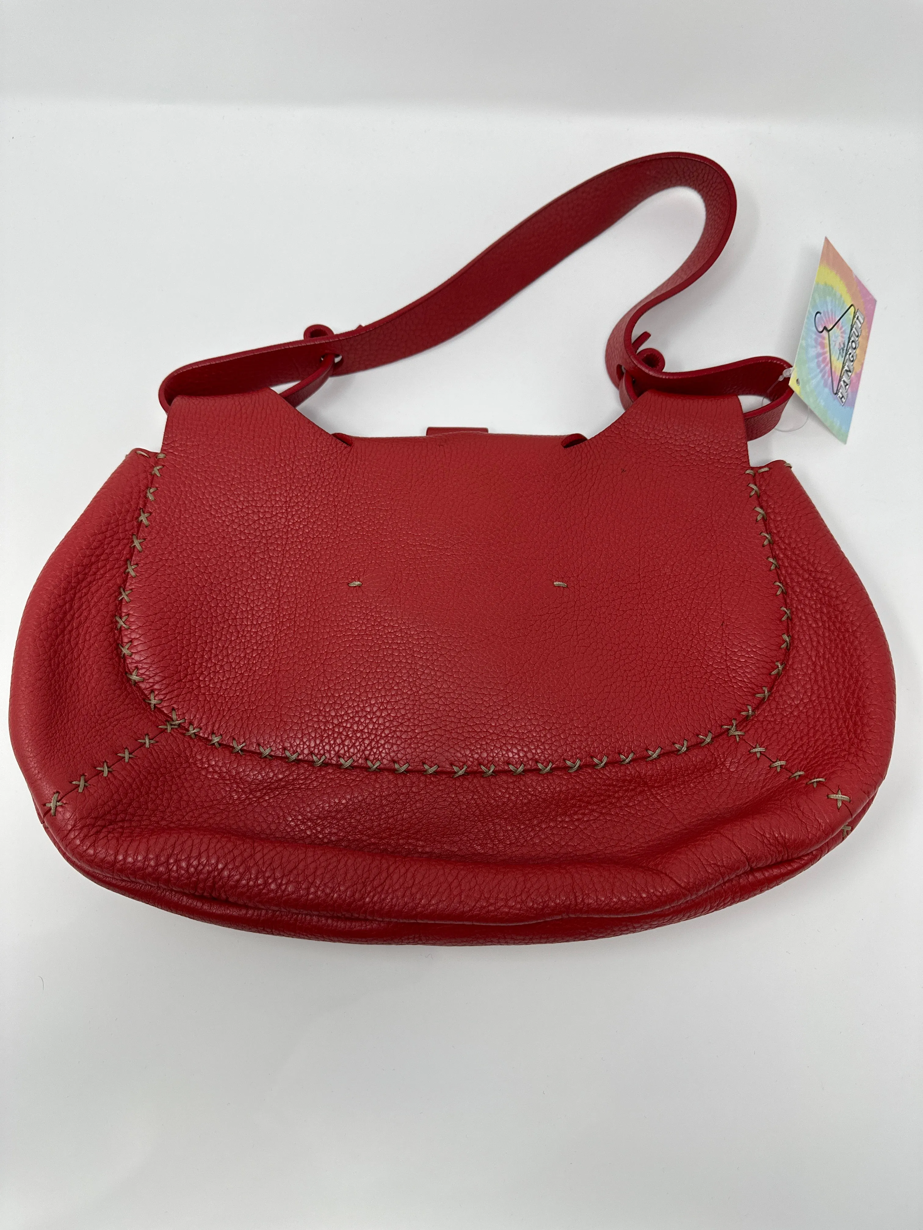 Vintage: Fendi Red Pebbled Leather with White Stitching
