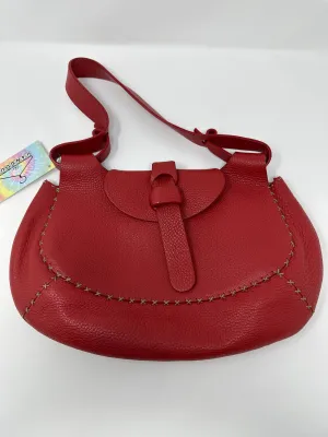 Vintage: Fendi Red Pebbled Leather with White Stitching