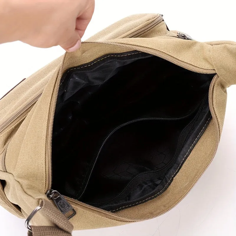 Vintage Messenger Bag Crossbody Business Satchel Polyester Lining