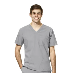 W123 6355 Men's V-Neck Scrub Top Grey
